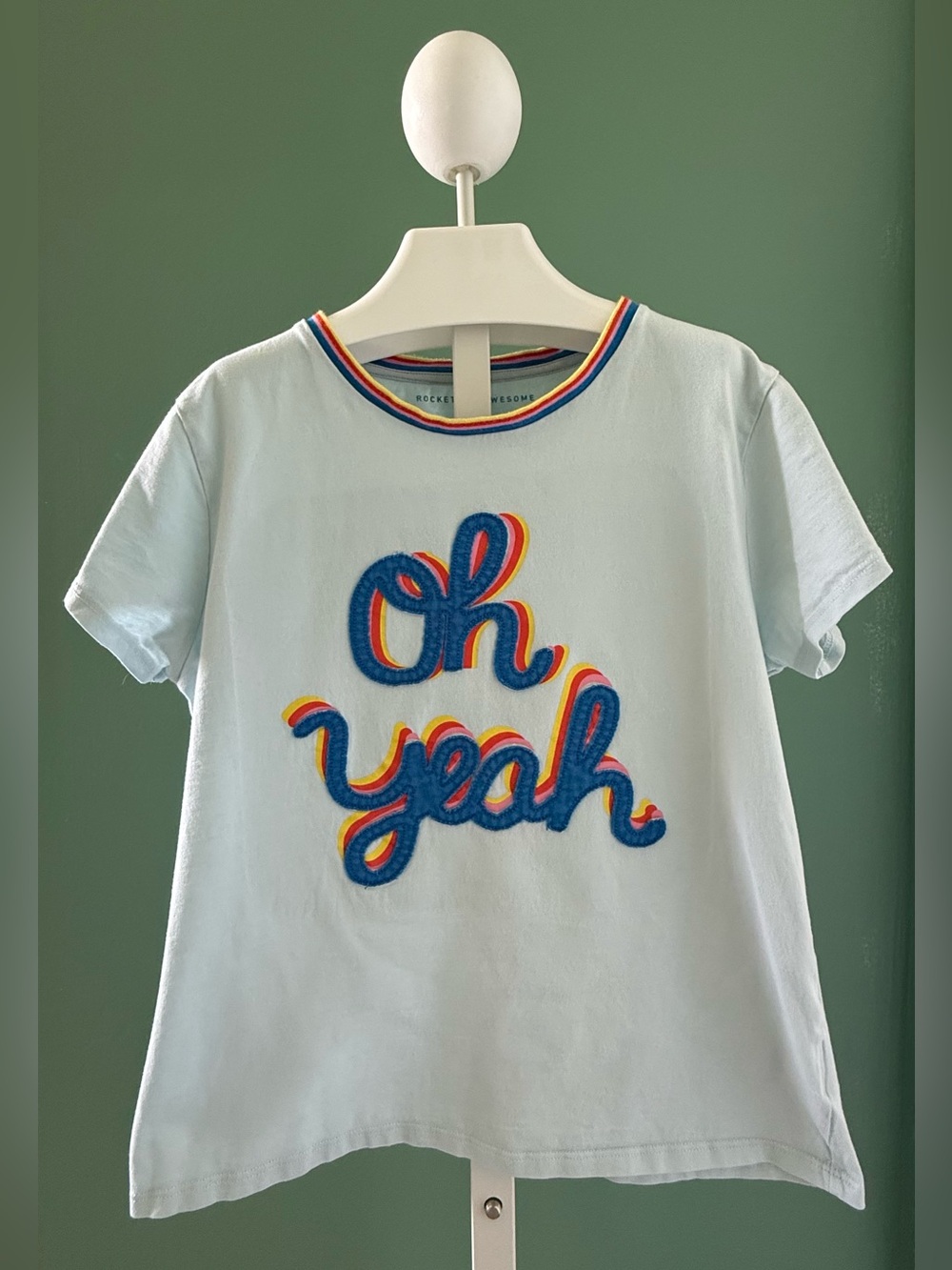 Kids Light Blue "Oh Yeah" Graphic Tee by Rockets Of Awesome